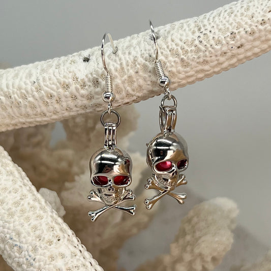 Captain Skully Custom Pearl Cage Dangles - Your Choice of Pearls