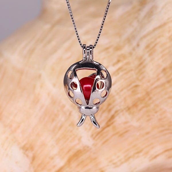 Lady Bug Sterling Silver Plated Cage