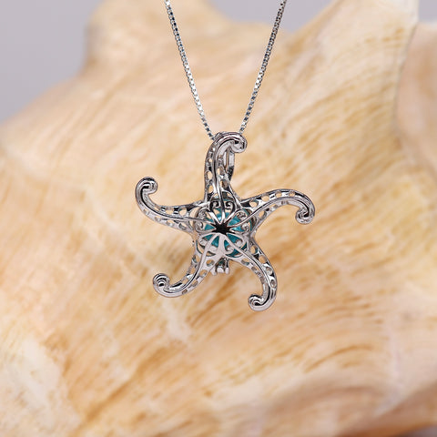 Peaceful Sea Star Sterling Silver Cage Pendant