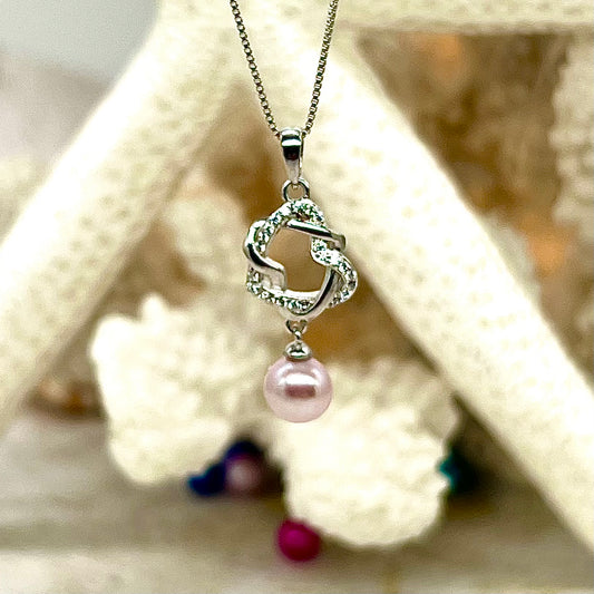 Encircled In Love Sterling Silver Set Pendant - New Arrival - Comes with Pearl Shown