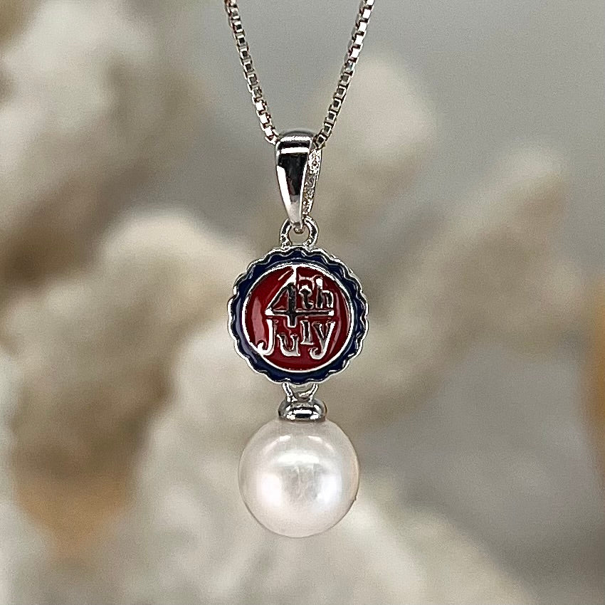 Happy 4th Of July Sterling Silver Set Pendant - New Arrival