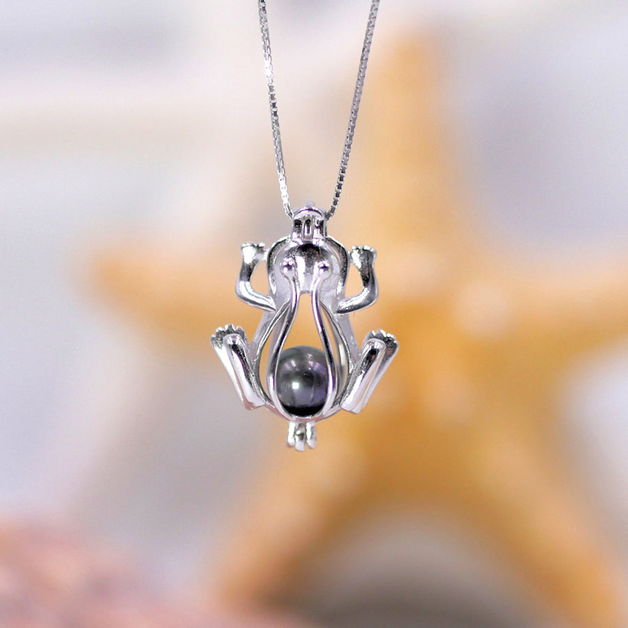 Kissing Frog Sterling Silver Cage Pendant *FINAL SALE*