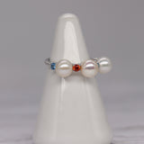 Triple Crown Sterling Silver Ring *Comes with set pearls shown